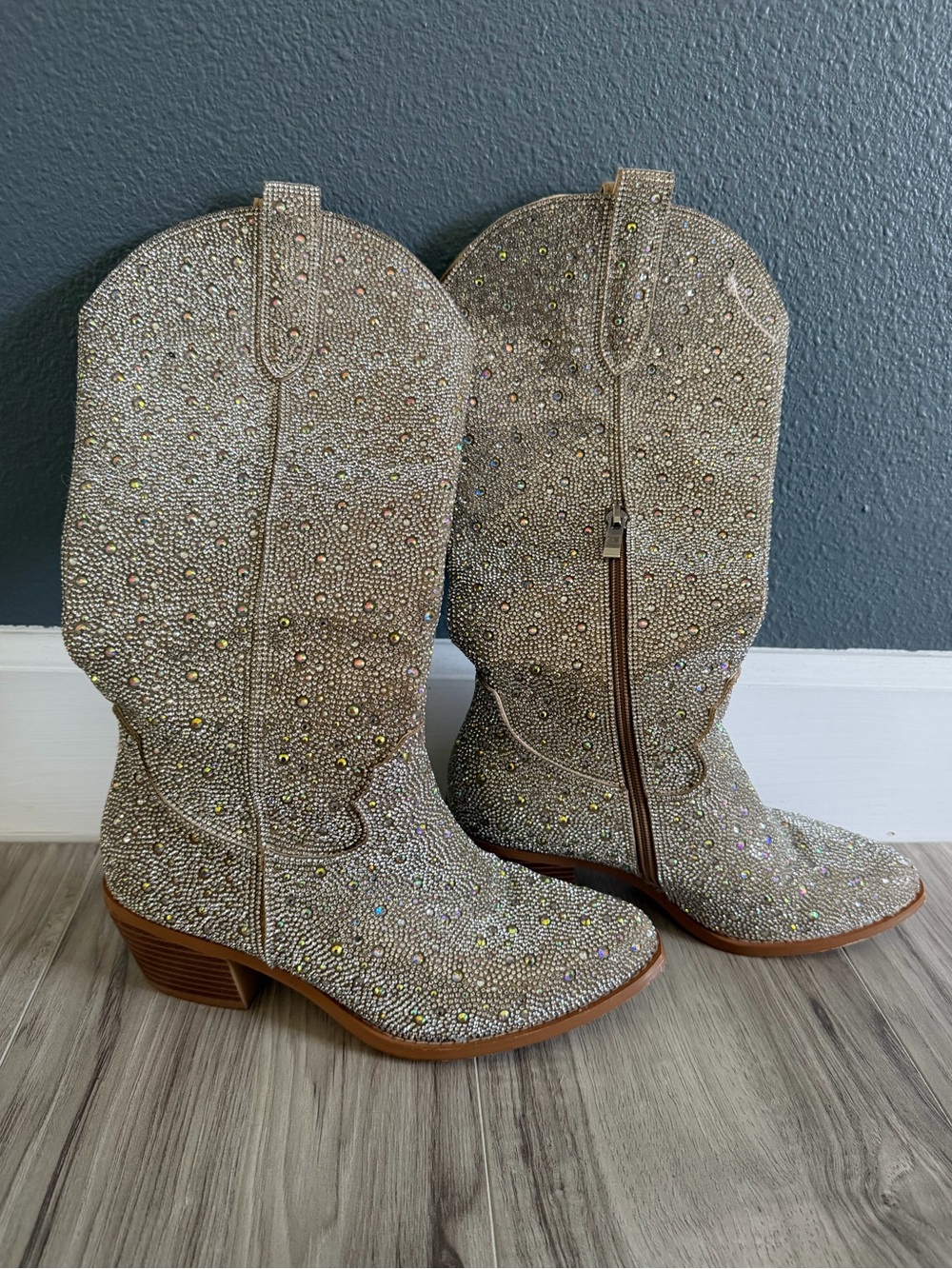 Sequin Knee Boots